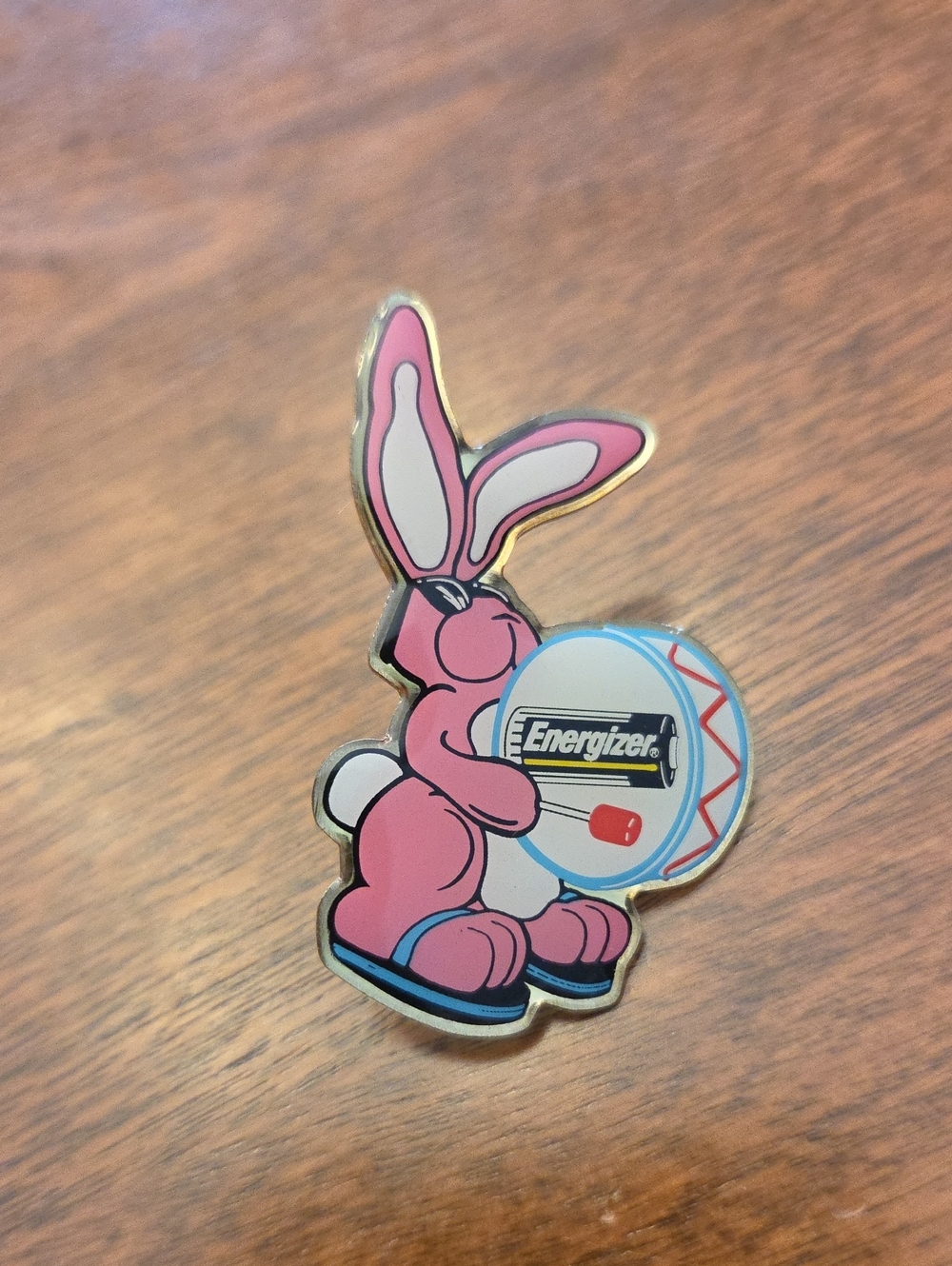 Vtg Energizer Pink Bunny With Iconic Drum Enamel Pin - Approx 1.75" Tall